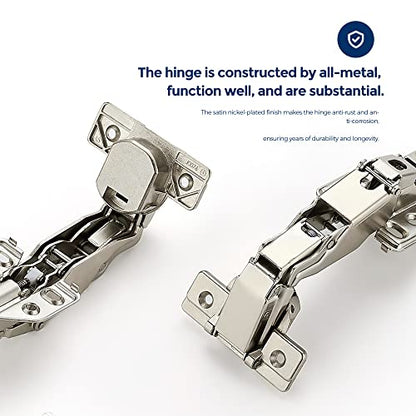 Ravinte 1 Pair 2 Pack Kitchen Cabinet Hinges, 165 Degree Kitchen Door Hinges Compatible with Lazy Susan Corner Cupboard，Full Overlay Face Frame Concealed Corner Cabinet Hardware - size: 165 Degree