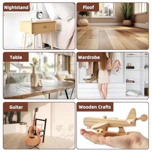 Wood Filler Repair Kit 16oz White – Paintable & Stainable Wood Putty Filler for Furniture, Doors & Floors, Exterior Water-Resistant Wood Crack & Hole Filler with Scrapers, Sandpaper & Gloves