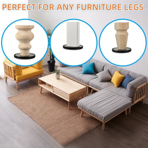 Felt Furniture Sliders for Hardwood Floors - Furnigear 8 PCS 3 ½" Furniture Moving Pads Sliders – Heavy Duty Felt Sliders Chair Leg Floor Protectors - Move Your Furniture Easily & Safety (Brown+Black) - size: 3 1/2 inch - 8 PCS Brown