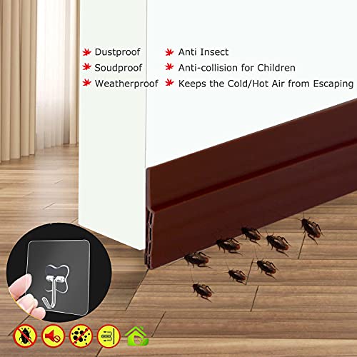 Camel Home Sweep Weather Stripping - Self Adhesive Rubber under Door Bottom Seal Strip Draft Stopper Insulation for Weatherproof, Soundproof, Dustproof, Insectproof, 2" W X 39" L (2 Pack Brown) - color: Brown2