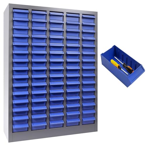 75 Drawers Industrial Nut and Bolt Organizer, Parts Cabinet with 375 Dividers & 150 Label Slots, ABS Drawers Multi-Use Bolt Bins Hardware Organizer System for Workshop, Warehouse and Office - style: 75 Drawers