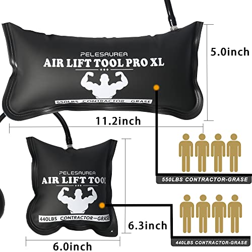 Air Wedge Bag, Professional Air Wedge Pump Leveling Kit & Alignment Tool, Commercial Grade Inflatable Shim Bag with 4 Tools - 2 pcs Different Sizes Air Wedge - style: 002