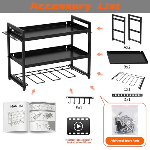 Tool Organizer–drill rack-Wall Mounted–3-Tier–66 lb Capacity–Suitable for Cordless Tool Storage