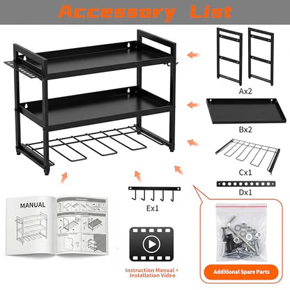 Tool Organizer–drill rack-Wall Mounted–3-Tier–66 lb Capacity–Suitable for Cordless Tool Storage