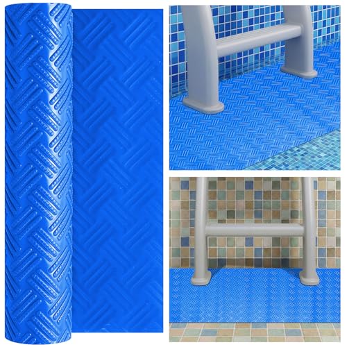 Breling 9" x 36" Swimming Pool Ladder Mat, Protective Pool Ladder Pad Step Mat with Non Slip Texture for Above Ground Swimming Steps Liners and Stairs(Striped) - size: 9" X 36", style: Striped