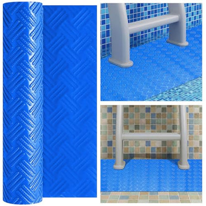 Breling 9" x 36" Swimming Pool Ladder Mat, Protective Pool Ladder Pad Step Mat with Non Slip Texture for Above Ground Swimming Steps Liners and Stairs(Striped) - size: 9" X 36", style: Striped