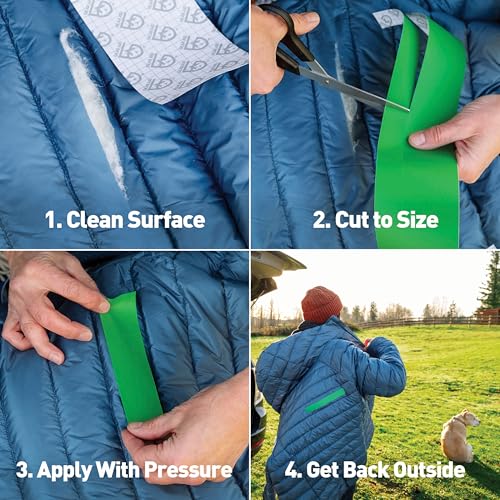 GEAR AID Tenacious Tape 3” x 20” Fabric and Vinyl Gear Repair Tape, Fix Holes and Rips in Puffy Jackets, Rain Gear, Tents, Sleeping Bags and Outdoor Equipment, Green, 2 Rolls - color: Green, style: 3" × 20" (2 Rolls)