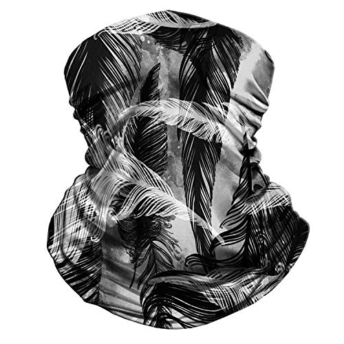 Neck Gaiter Face Mask Reusable, Cloth Face Masks Bandana Balaclava Cover Scarf Shield - color: Plume-white