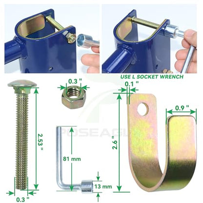 Blue S16100300 Two Way Gate Latch with Hardware and Assembly Tool Kit for Metal Gates with 1-5/8" to 2" Diameter Round Tubes - color: A05 1xS16100300 Gate Latch for 1-5/8" to 2" Tubes
