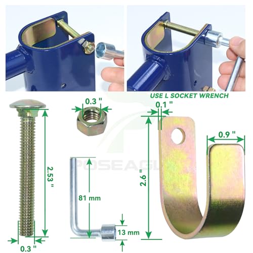 Blue S16100100 Two Way Lockable Gate Latch with Hardware, 4-Digit Combination Lock, L Hex Socket Wrench and a 2 inch Philip Screwdriver for Metal Gates with 1-5/8" to 2" Diameter Round Tubes - color: A03 1xLockable Gate Latch for 1-5/8" to 2" Tubes