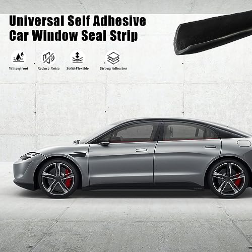 Car Door and Window Rubber Seal Strip - Universal Self-Adhesive Weather Stripping for Auto (13.2FT/4M, V-Type)