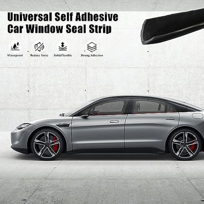 Car Door and Window Rubber Seal Strip - Universal Self-Adhesive Weather Stripping for Auto (13.2FT/4M, V-Type)