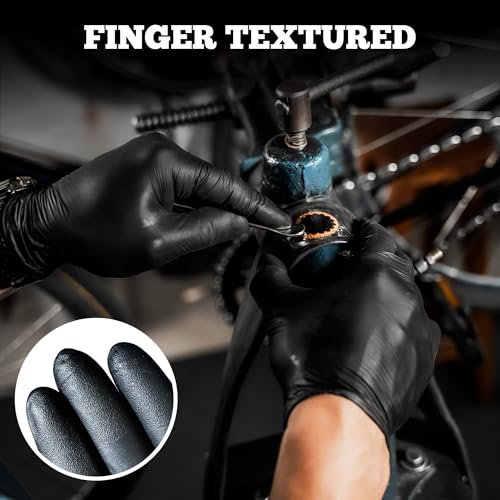 TitanFlex Disposable Nitrile Exam Gloves, 6-mil, Black, Heavy Duty, Latex Free, Food Safe for Cooking & Food Prep - color: 03 Black (L, 100ct)