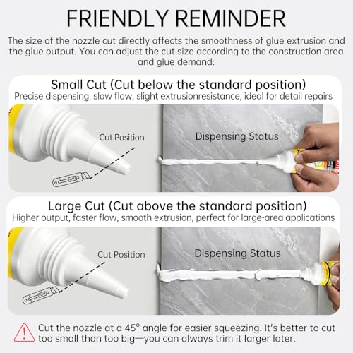 Caulk,Waterproof Silicone Sealant, Fast Curing, Anti-Crack, Super Adhesion White Caulk, for Kitchen, Bathroom, Tile, Wall & Baseboard