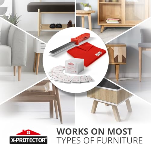 X-Protector Furniture Pads Preparation Set - Includes Metal File, Microfiber Cloth & 20 Cleaning Wipes - Furniture Surface Prep Kit for Easy Installation of Furniture Pads! - size: Prep Set