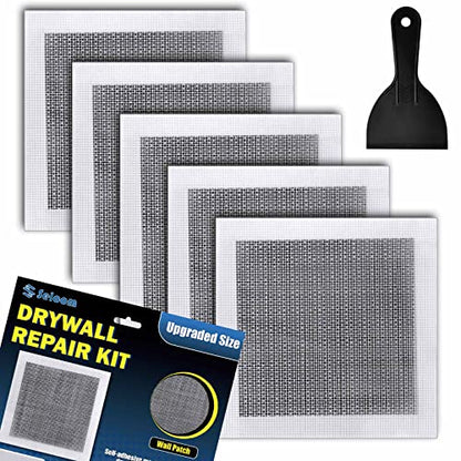 Seloom Drywall Repair Kit Upgraded Size, 10 x 10 Inch Drywall Patch Kit Large Hole, Self Adhesive Fiberglass Wall Patch Quick Repair for Damaged Drywall Ceiling - size: 10IN