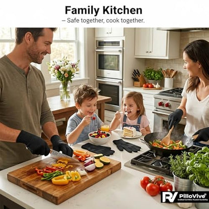 4PCS Cut Resistant Gloves Food Grade Level 5 Protection,Safety Cutting Gloves with Stainless Steel Wire for Kitchen Chefs Butchers Meat Cutting Mandoline Oyster Shucking Garden -Superior Dexterity, L - color: 2pairsblack