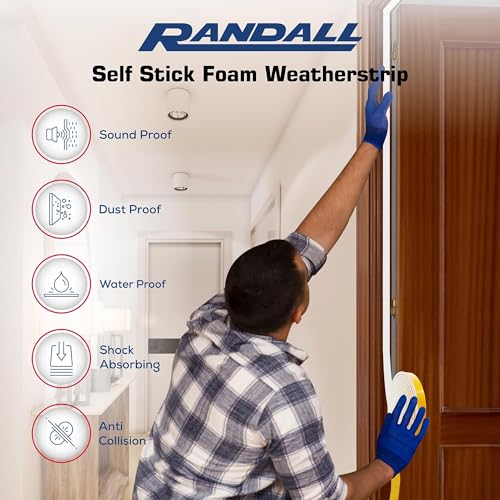 Weather Stripping Foam Tape, 17 Ft Door Seal Strip, EVA Material, High Density 1/4" Thick, No Residue Adhesive, Weatherproof Door Seal Strip for Sliding Door, Windows, White (3/4" Wide) - size: 3/4" Wide