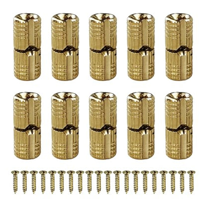 10Pcs Brass Barrel Hinges, Invisible Cabinet Furniture Hinges with 180 Degree Opening Angle, Hidden Box Hinges for DIY Jewelry Box Hand Craft (M8x18mm) - color: M8x18mm