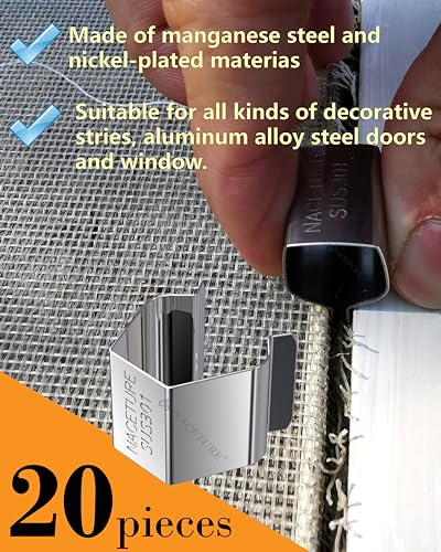 Screen Door Tool Kit - Screen Installer Clips with Screen Spline(32 ft) and Screen Rolling Tool and Removal Door Hook Screen Repair of Kit Mechanic Tools Set for Installing Window (5 in 1-20 Clips) - size: 5 In 1 - 20 Clips