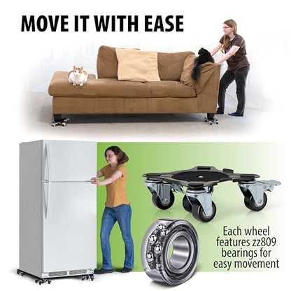 Furniture Movers with Wheels - Set of 4 Heavy Duty Furniture Lifter Tool with 2000 lbs Load Capacity, Easy Sliders Dolly for Moving Appliances, Sofa, Cabinet, and Piano etc (6.3×6.3IN)
