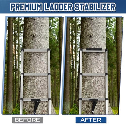 Briwooody Rubber Steep Ladder Stabilizer, Anti-slip Ladder Accessory, Extension Stepladder Attachment Against Wall, Fall Prevention, Scratch Protection, Telegraph Pole Trunk for Added Stability Safety
