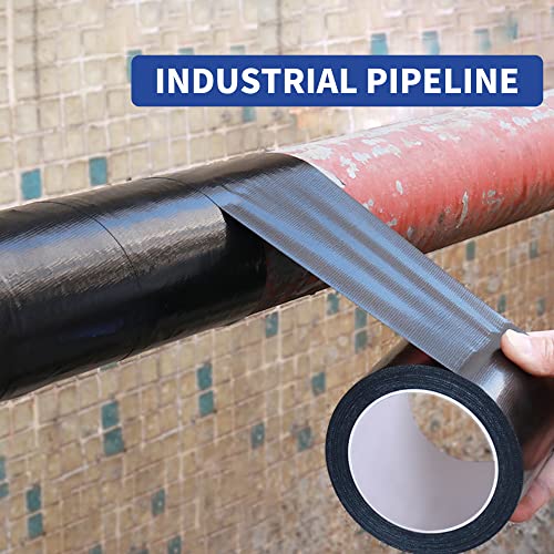 TAPEBEAR Corrosion Protection Pipe Tape, Wrap Pipe Tape for Drain Pipe, Metal Electrical Outdoor Underground Pipe, Waterproof PVC Black Tape, Duct Anti-Corrosion and Protection, 2Inch X 33Yard - size: 2inch x 33yard