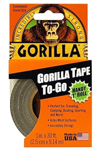 Gorilla 6100101-9 Duct Tape to-Go, 1" x 10 yd, Black, (Pack of 9), 9-Pack, 3 Count - size: 9 - Pack