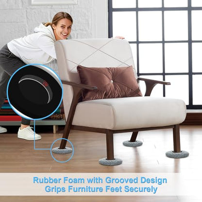 New Upgrade Furniture Sliders, Multi-Surface 3-in-1 Furniture Movers Sliders, Round Moving Pads with 8PCS 4.3" Carpet Sliders+4PCS Hard Floor Socks+1 Lifter, Protect Floor and Easily Move Furniture - size: 4.3in Round 8+4+1Pack