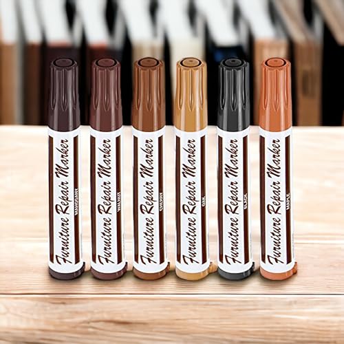 Sierra Furniture Repair Markers- Restores Color to Any Wooden Surfaces Maple Oak Cherry Walnut Mahogany and Black Set of 6