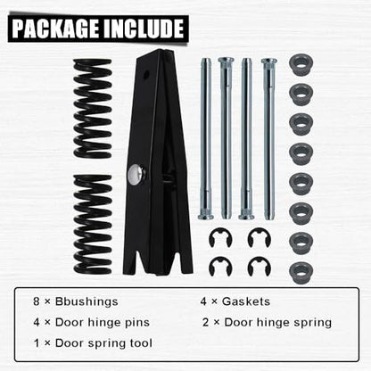 RULLINE Complete Door Hinge Repair Kit Compatible with 94-04 Chevrolet Blazer - Includes Tool, Spring, and Pins - size: For 94-04 Chevy 19pcs