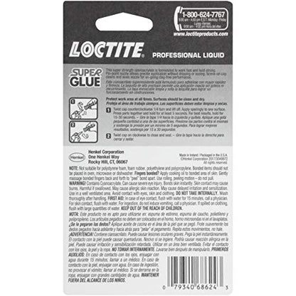 Loctite Super Glue Liquid Professional, Clear, 0.7 fl oz Bottle, 4 Pack - Superglue for Plastic, Wood, Metal, Crafts & Repair, Cyanoacrylate Adhesive Instant Glue, Quick Dry - size: 4 Pack