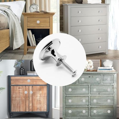 16 Pcs Polished Chrome Cabinet Knobs, Round Dresser Knob Kitchen Drawer Knobs, Single Hole Cupboard Door Knob Dresser Drawer Pulls Handles (Polished Chrome) - color: Polished Chrome, size: 16 Pack