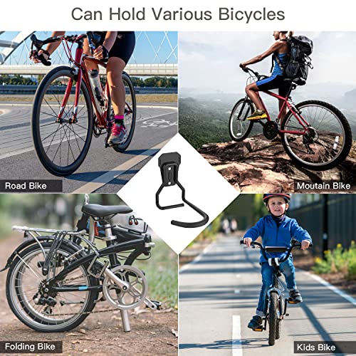 Housolution Bike Wall Mount with Fixed Hook, [4 Pack] Heavy Duty Bike Storage Rack, Bike Rack Vertical Stand for Garage - Easily Hang/Detach - with Screws Iron Bike Hanger Brackets - size: 4 Pack