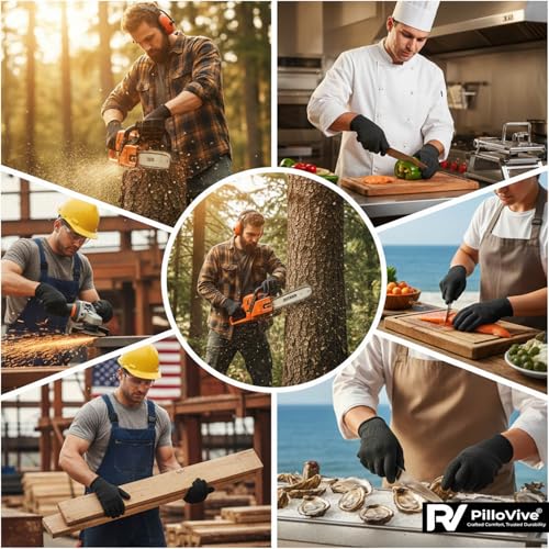 5Pairs Cut Resistant Gloves Food Grade Level 5 Protection,Safety Cutting Gloves with Stainless Steel Wire for Kitchen Chefs Butchers Meat Cutting Mandoline Oyster Shucking Garden Wood Carving, L - color: 5pairs Black