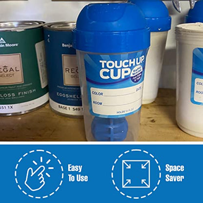 Touch Up Cup Empty Plastic Paint Storage Containers with Lids for Leftover Paint, Touch Ups, As Seen On Shark Tank Products, 13 oz, Pack of 6 - style: 3 Cups (Pack of 2)