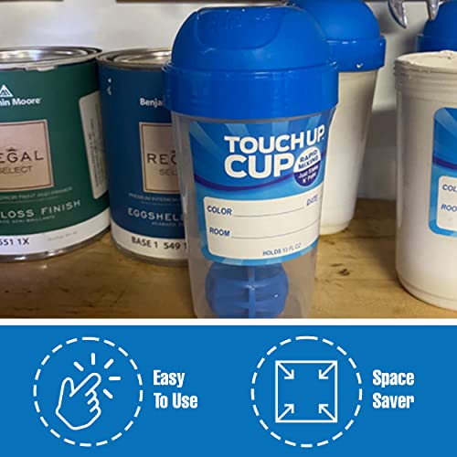 Touch Up Cup Paint Storage Containers and Paint Brushes for Touch Ups, Home Improvement, 3 Plastic Painting Cups with Lids, 2 Brushes, As Seen On Shark Tank Products - style: 3 Cups + 2 Brushes