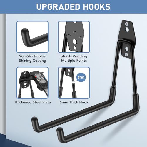 Garage Hooks with Anti-Slip Coating,Heavy Duty Wall Mount Storage Hooks for Hanging Bike,Hose,Ladder,Yard,Garden Tools (30 Pack Black) - color: 30 Pack Black