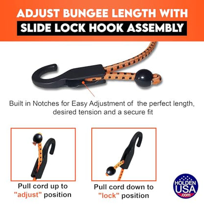 Holden USA - Adjust-A-Hook Ladder Bungee - Ladder Stabilizer Hook – Secure Ladder Safety Support for Roofs, Gutters, and Painting Prep – Durable Ladder Hook Attachment for Roofing and Gutter Work