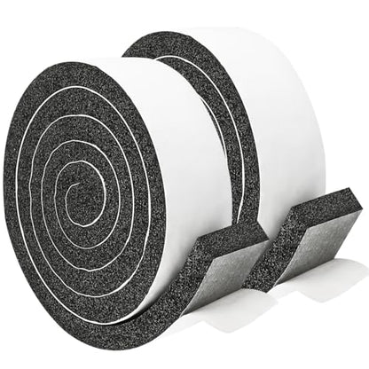 2 Rolls 1 Inch W 3/8 Inch T Weather Stripping Air Conditioner Open Cell Foam Seal Tape, Window Insulation High Resilience Seal Strip for Doors Window,Total 16FT - size: 1IN*3/8IN*16FT