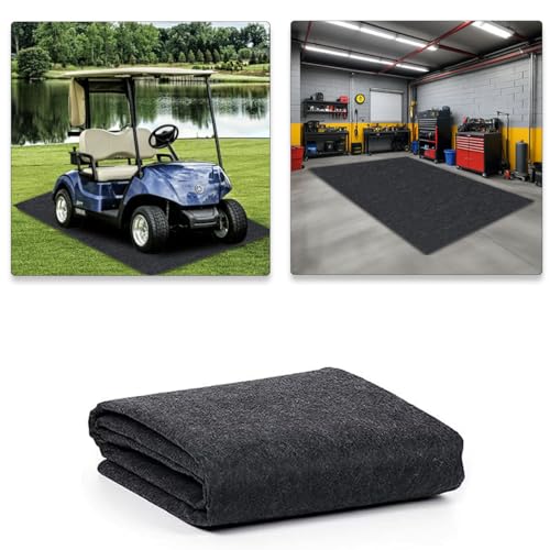 6.6 x 8.5 FT Garage Floor Mat for Under Cart, Golf Cart Parking Mat, Motorcycle Oil Spill Mat with Weather backing, Garage Floor Rug for Club Car, ICON, Advanced EV, ATV, Reusable, Washable, Non Slip - color: 6.6 X 8.5 Ft