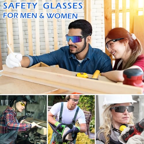 OXG 6 Pack Safety Glasses, Scratch Resistant Wraparound Lenses ANSI Z87.1 Protective Eyewear for Unisex - color: Grey
