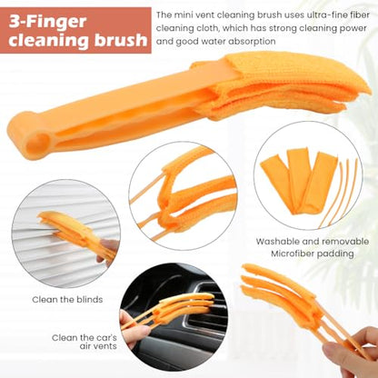 5Pcs Window Blind Cleaning Set, Window Venetian Blind Cleaner Duster Tool, Washable Dust Removal Cleaning Tools for Blinds, Air Conditioners, Track, Fans(Color:Orange)