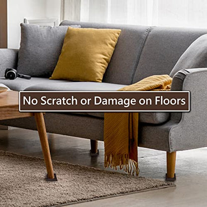 2x2 Square Rubber Furniture Caster Cups, Anti-Sliding Furniture Pads Bed Stopper Floor Protectors with Grip - Protect Any Flooring - size: 8 Pcs Brown
