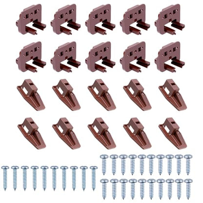 10 sets for kenlin Drawer Slide Track Guide Glide - Replacement Parts for Dressers and Nightstands - Bottom Mount - Brown (10) - size: 10