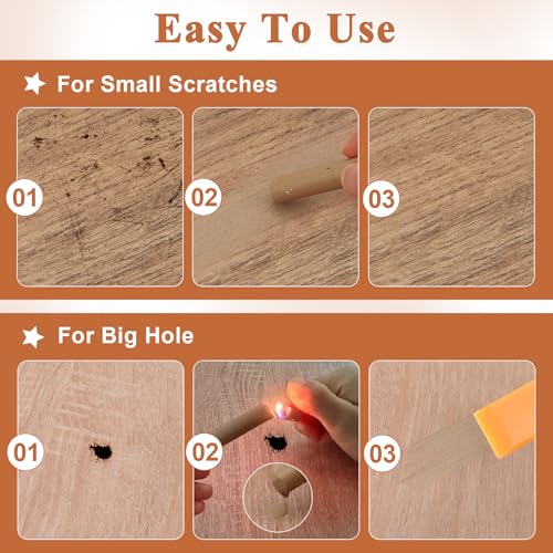 16PCS Furniture Repair Kit, Colorful Wood Filler Stick Floor Scratch Kits, Wooden Repair Wax Sticks for Repairing Scratches