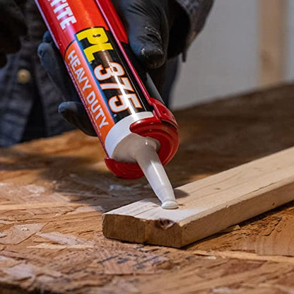 Loctite PL375 VOC Heavy Duty Construction Adhesive, Versatile Construction Glue for Wood, Fiberboard, Drywall & More - 10 fl oz Cartridge, Pack of 1