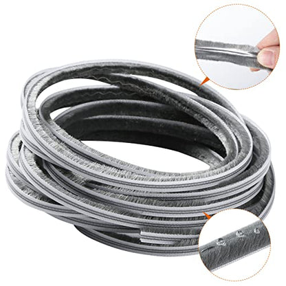 Weather Stripping Door Seal - Seals 5m (16ft) Soundproof, Draft & Dustproof Strip for Doors, Windows, Cabinet Doors with Noise Cancelling Window Inserts 5mm x 12mm (0.197 x 0.472 Inch) Gray - size: 5 mm x 12 mm