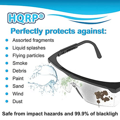 HQRP UV Protective Safety Glasses Goggles for Yard work, Gardening, Lawn mowing, Weed whacking, Hedge trimming, Woodwork etc. - color: Clear