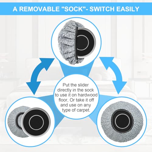 New Upgrade Furniture Sliders, Multi-Surface 3-in-1 Furniture Movers Sliders, Round Moving Pads with 8PCS 4.3" Carpet Sliders+4PCS Hard Floor Socks+1 Lifter, Protect Floor and Easily Move Furniture - size: 4.3in Round 8+4+1Pack